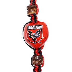 Vintage DC United MLS - Single Kukui Nut Macrame + Braid Bracelet Soccer Futbol